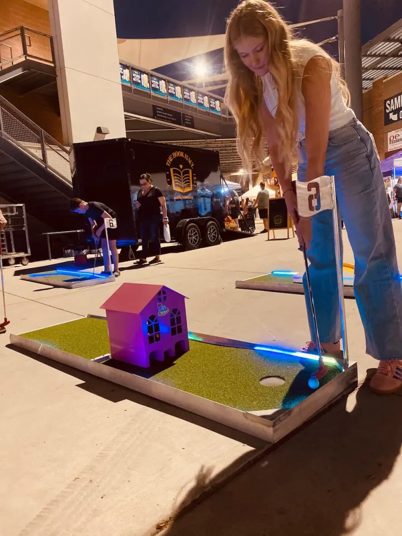 Portable mini golf course set up for an event in Albany, Capital Region NY